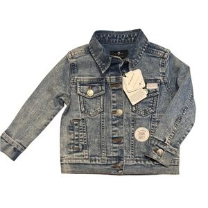 NWT For All Mankind Stylish Blue Denim Jacket for Baby Girl. - 18 Months